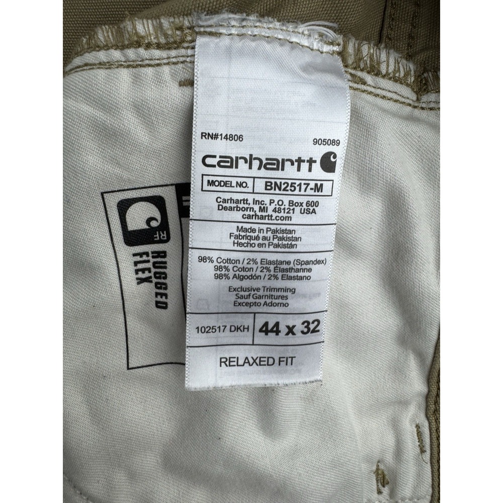 Carhartt Rugged Flex Relaxed Fit Canvas Work Pants Men's Size 44x31 Tan 5-Pocket - Picture 16 of 16